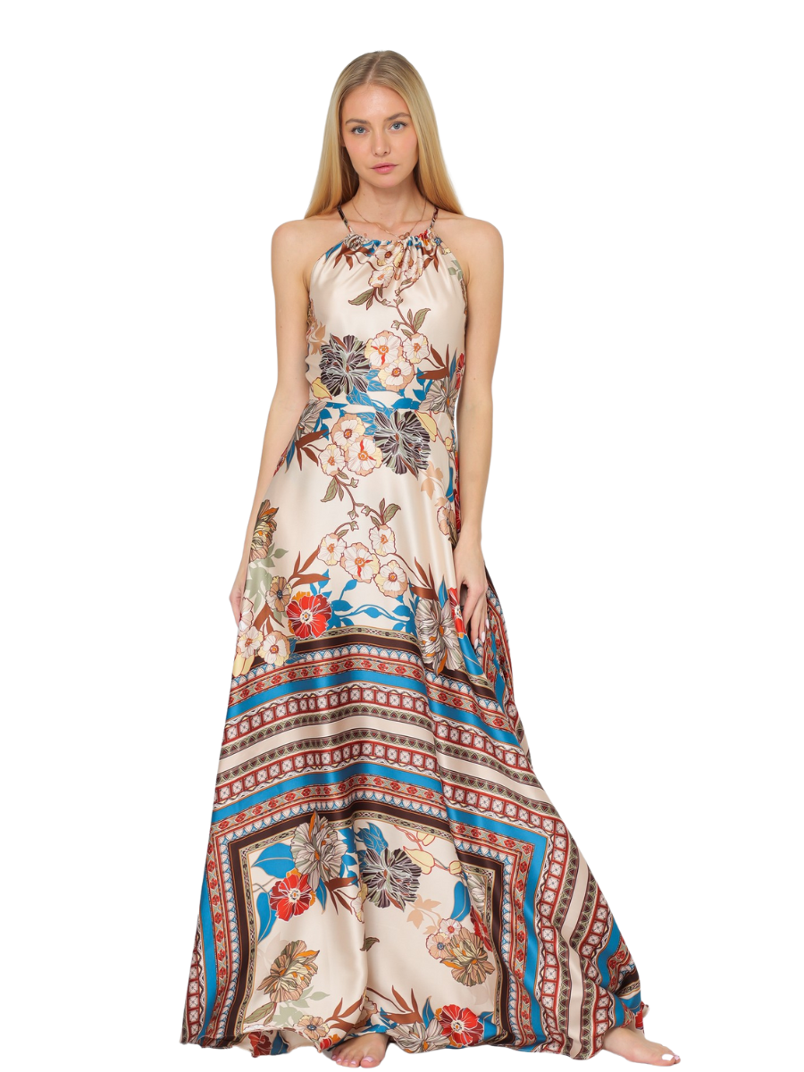 Vestidos Formales Vestidos De Tafeta Floreados Vestido Junia Maxi