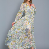 Vestido Alexia - Largo Maxi - Floreado Lila