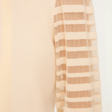 Chompa con mangas de franjas - Beige
