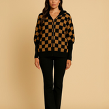 Casaca Chess - Negro y Camel