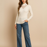 Chompa Cuello Alto - Crema