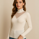 Chompa Cuello Alto - Crema
