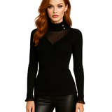 Chompa Cuello Alto - Negro