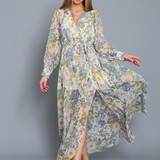 Vestido Alexia - Largo Maxi - Floreado Lila