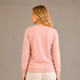 Chompa Cuello Redondo con Bordado de Flores - Rosado