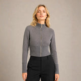 Casaca Crop con Brillos - Gris