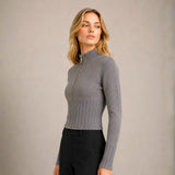 Casaca Crop con Brillos - Gris