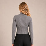 Casaca Crop con Brillos - Gris