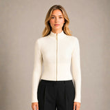 Casaca Crop con Brillos - Blanco