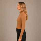 Casaca Crop con Brillos - Camel
