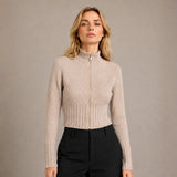 Casaca Crop con Brillos - Arena