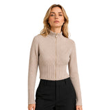 Casaca Crop con Brillos - Arena