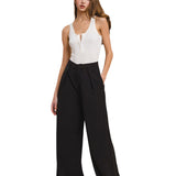 Pantalón Hanna - De Pierna Ancha en Negro Clásico para Mujeres - Elegancia Atemporal