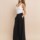 Pantalón Hanna - De Pierna Ancha en Negro Clásico para Mujeres - Elegancia Atemporal