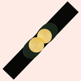 Correa Elástica con Hebilla Circular Doble en Dorado - Negro