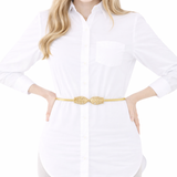 Correa Fina con Hebilla Tulipán - Dorado