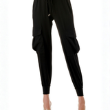 Pantalón Cargo Martha – Con Bolsillos Laterales y Cintura Ajustable – Negro