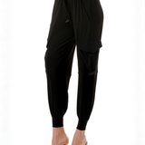 Pantalón Cargo Martha – Con Bolsillos Laterales y Cintura Ajustable – Negro