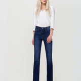 Jean Violeta Estilo Flare de Tiro Alto - Azul