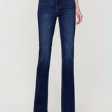 Jean Violeta Estilo Flare de Tiro Alto - Azul