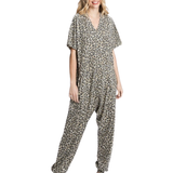 Enterizo Relajado de Leopardo - Marrón