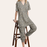 Enterizo Relajado de Leopardo - Marrón