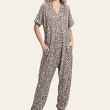 Enterizo Relajado de Leopardo - Marrón