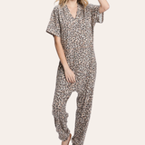 Enterizo Relajado de Leopardo - Marrón