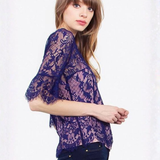 Blusa Full Encaje con Forro Interno Rosado - Azul